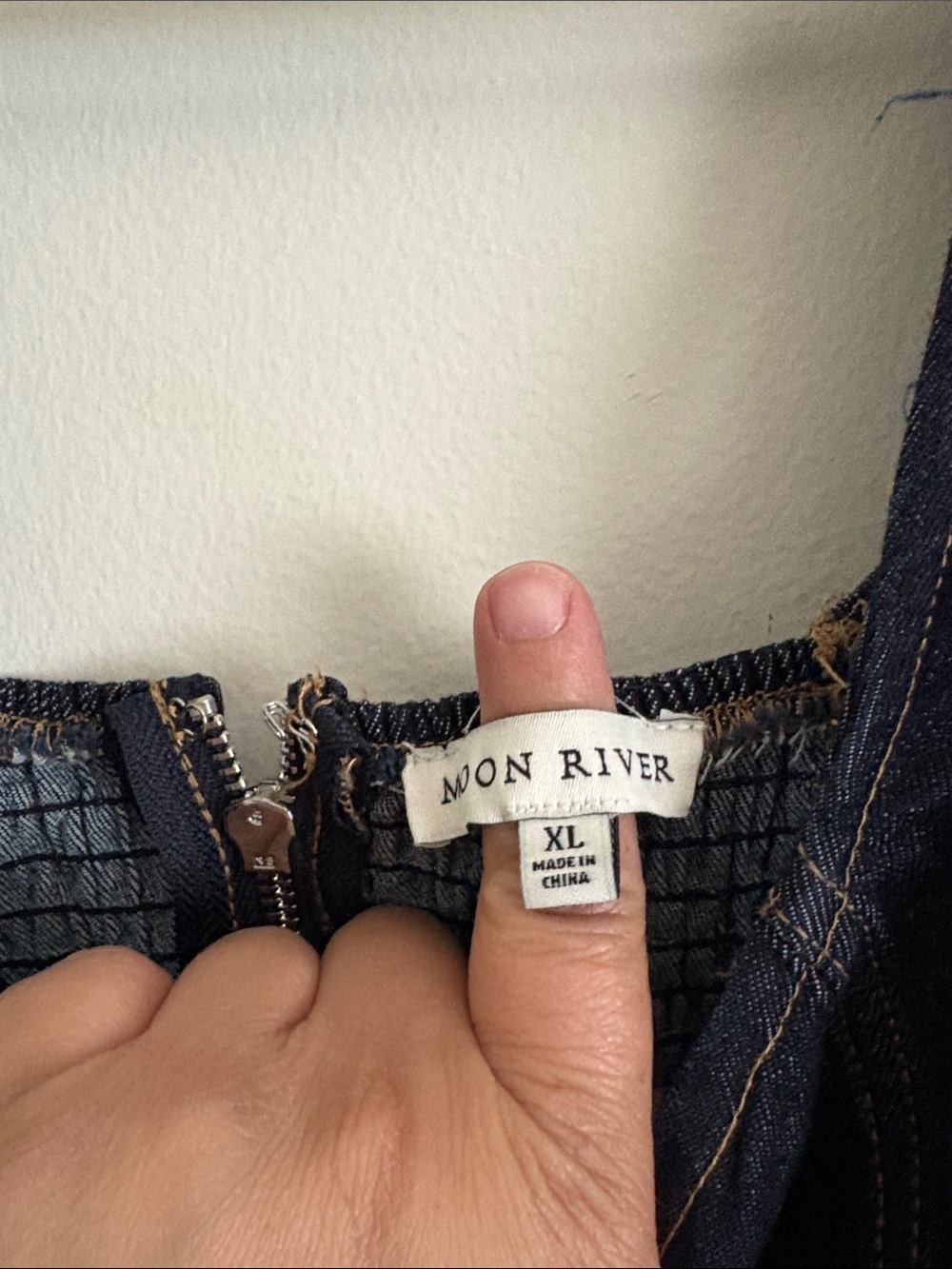 Moon River Lace-Up Detail Denim Corset Top Size XL - Picture 6 of 10